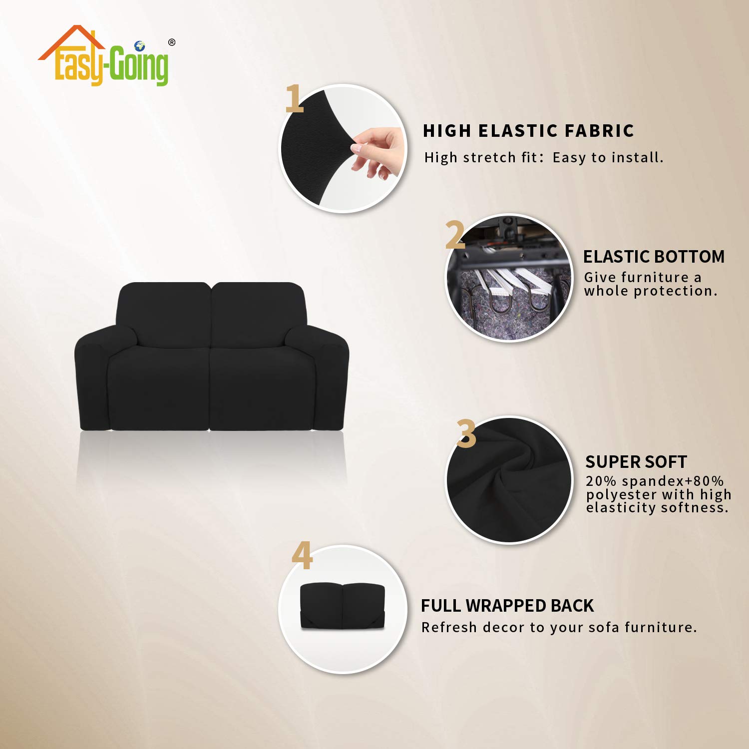 Foto 5 pulgar | Slipcover, Sillón Reclinable, De Microfibra, Elástico, Fácil De Llevar, X - Venta Internacional.