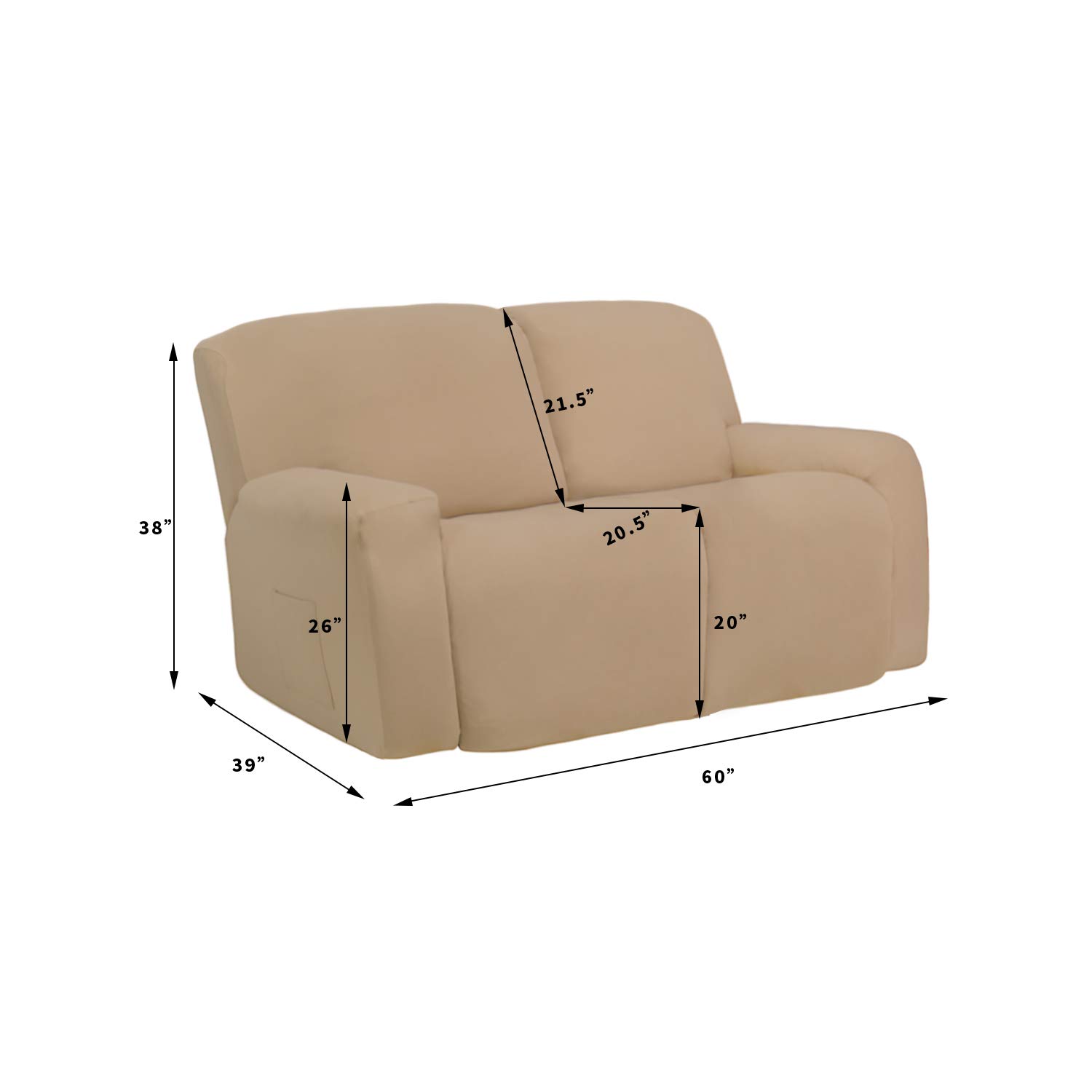Foto 8 pulgar | Slipcover, Sillón Reclinable, De Microfibra, Elástico, Fácil De Llevar, X - Venta Internacional.