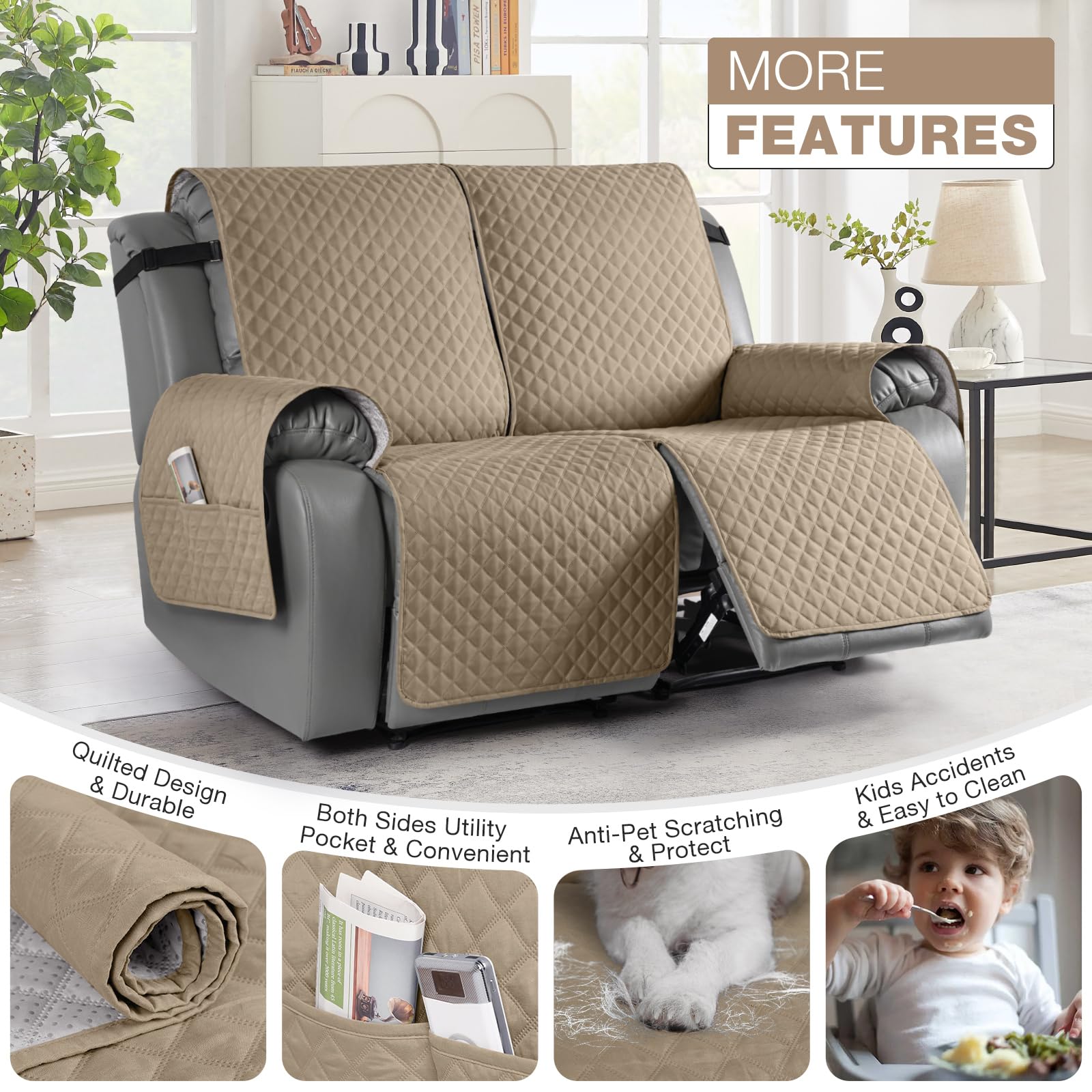 Foto 5 pulgar | Funda Reclinable Para Sofá De Dos Plazas Taococo, Funda Antideslizante Para Sofá - Venta Internacional.