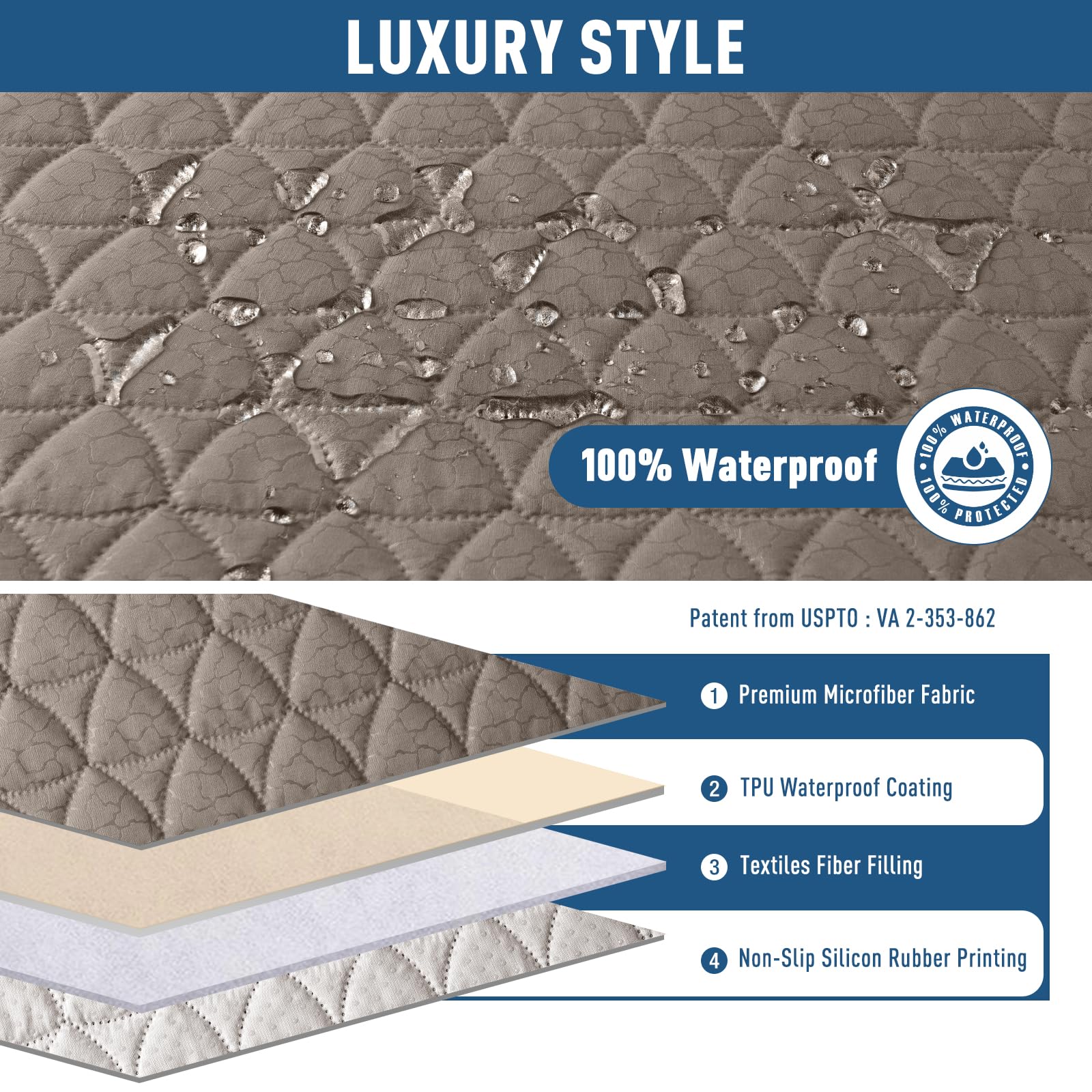 Foto 2 | Funda Impermeable para Sofá Reclinable Taococo 2 Plazas - Venta Internacional