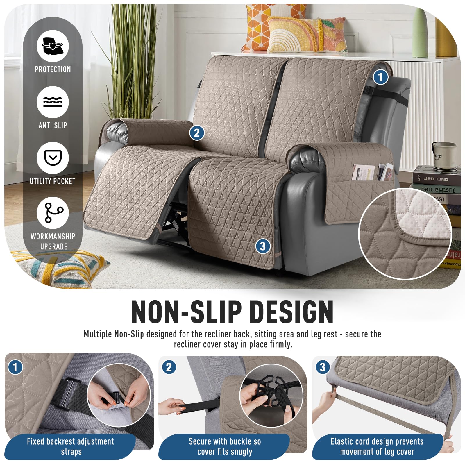 Foto 4 pulgar | Funda Impermeable para Sofá Reclinable Taococo 2 Plazas - Venta Internacional