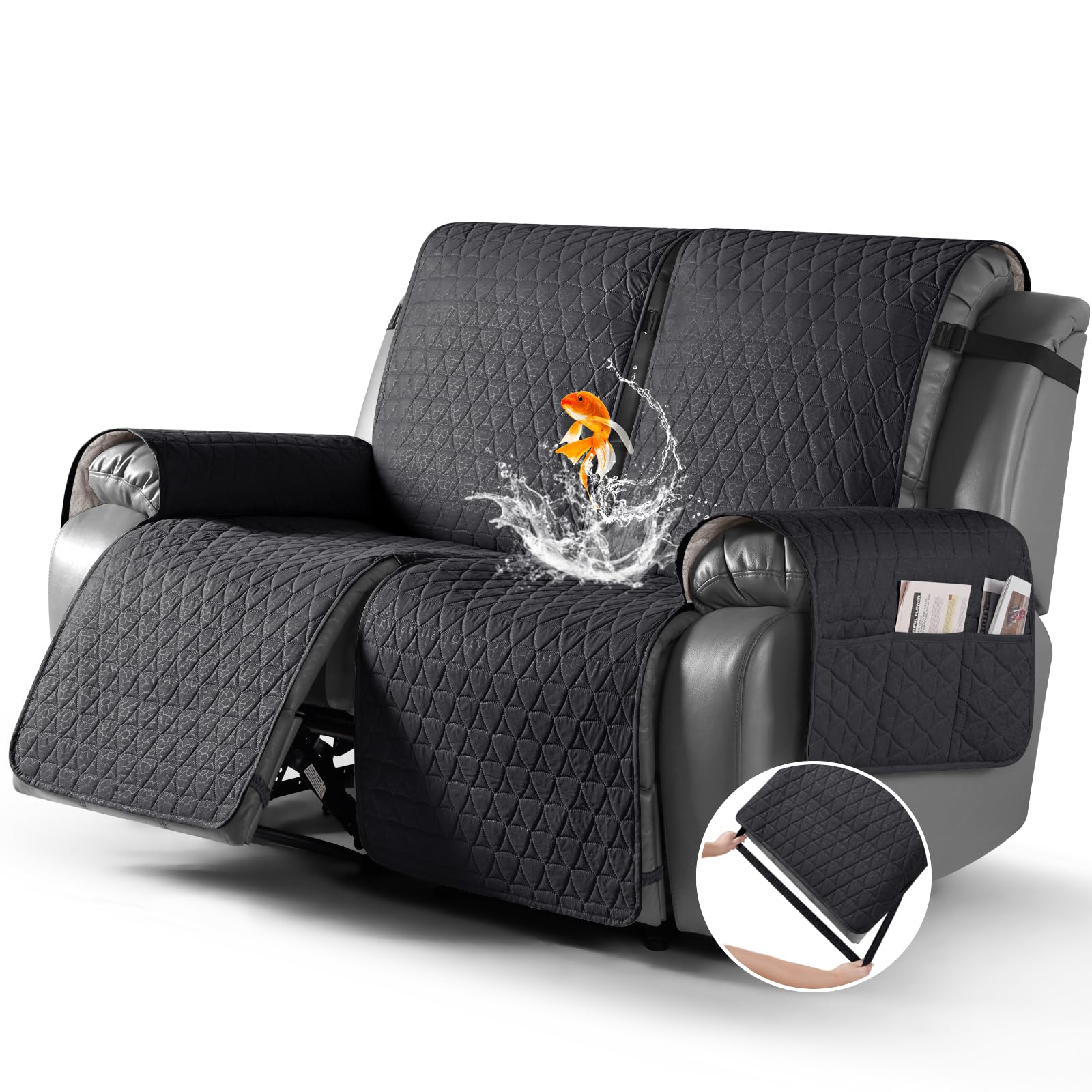 Funda Impermeable para Sofá Reclinable Taococo de 2 Plazas Negro - Venta Internacional