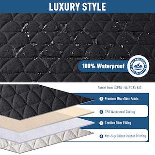 Foto 2 | Funda Impermeable para Sofá Reclinable Taococo de 2 Plazas Negro - Venta Internacional