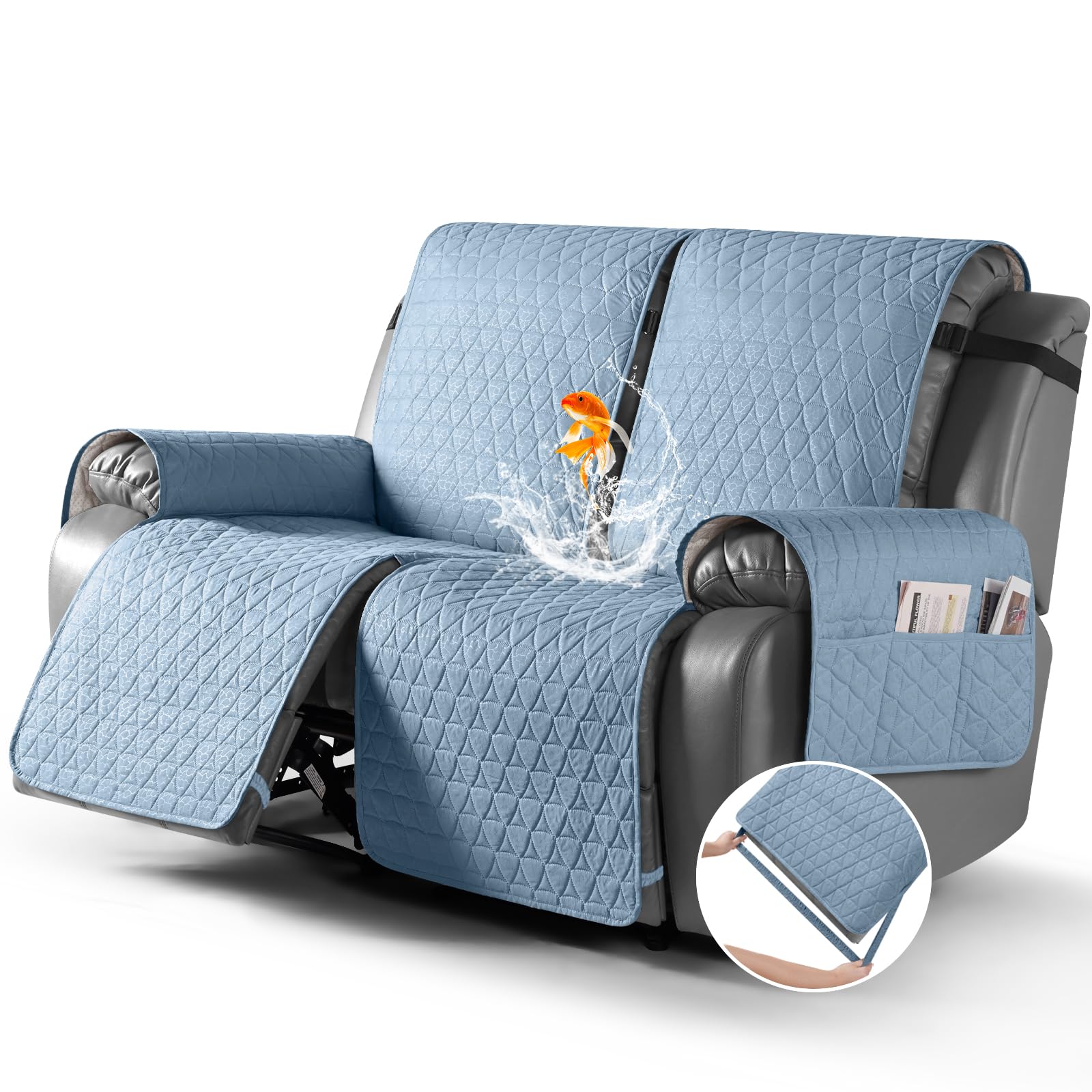 Foto 2 pulgar | Funda Impermeable para Sofá Reclinable 2 PlazasAzul Cielo - Venta Internacional