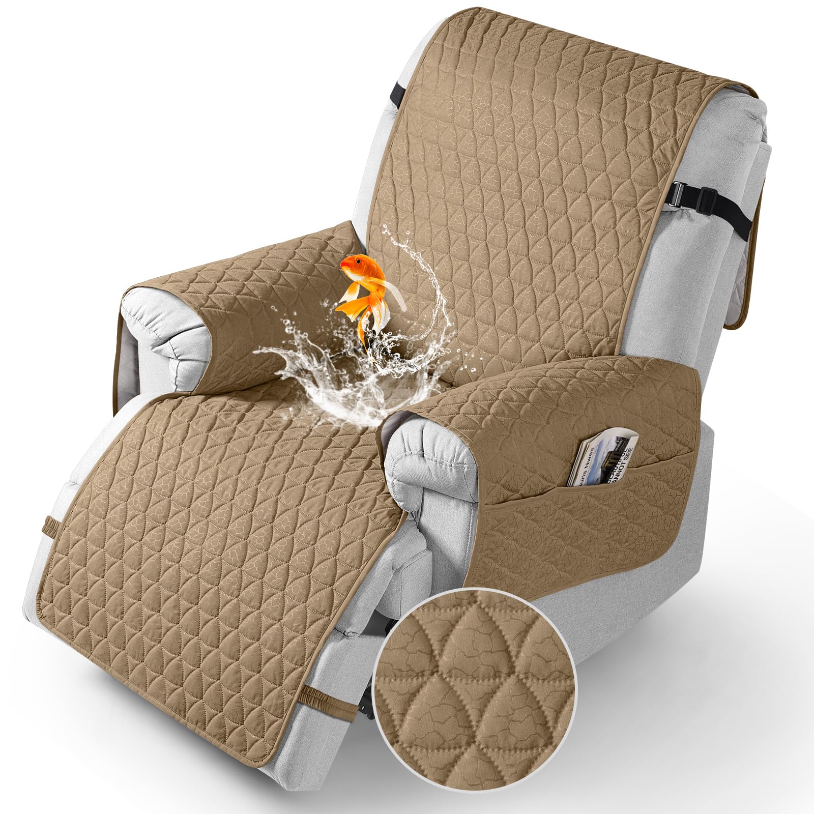Funda Reclinable Taococo 100% Impermeable Y Antideslizante, Color Camel - Venta Internacional.