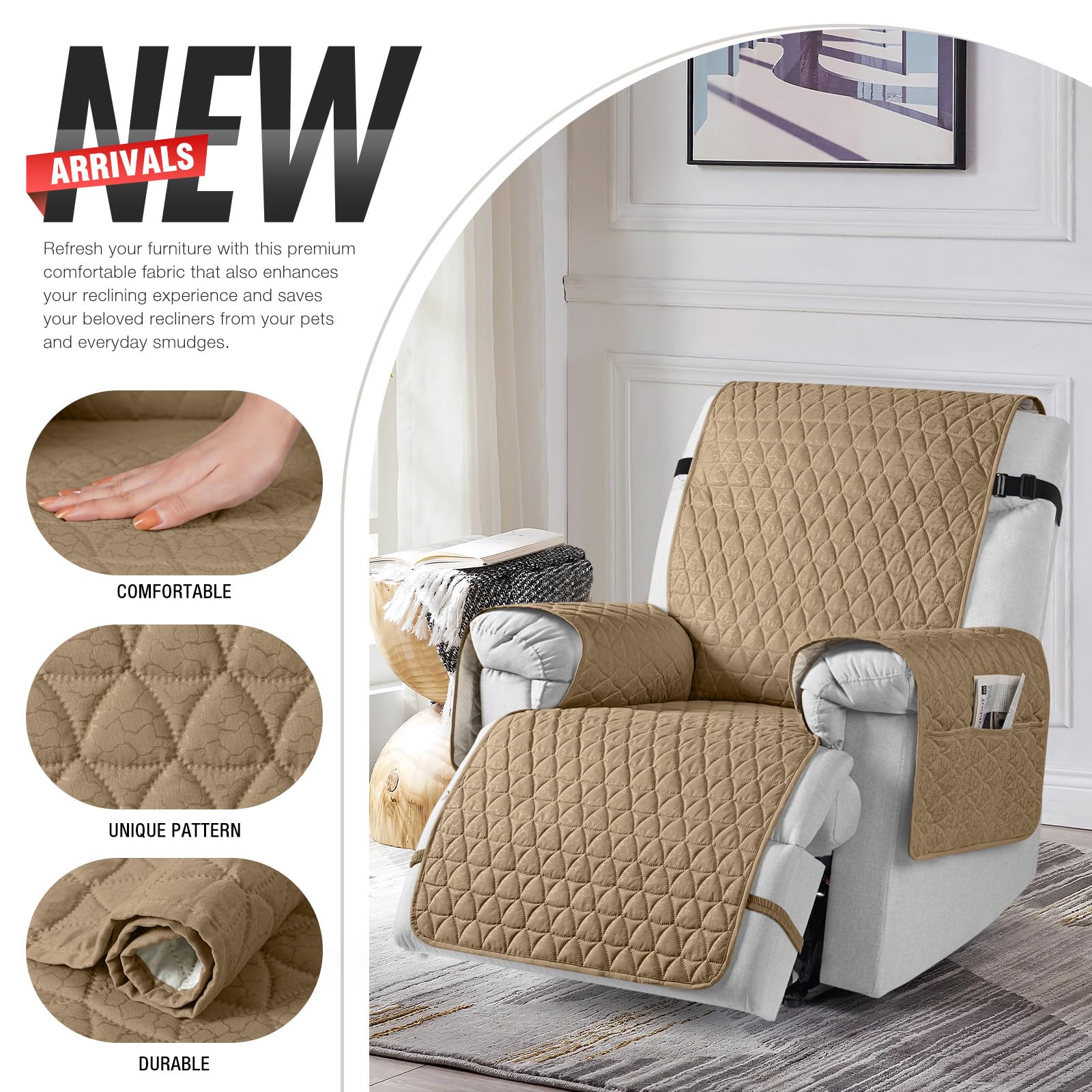 Foto 7 pulgar | Funda Reclinable Taococo 100% Impermeable Y Antideslizante, Color Camel - Venta Internacional.