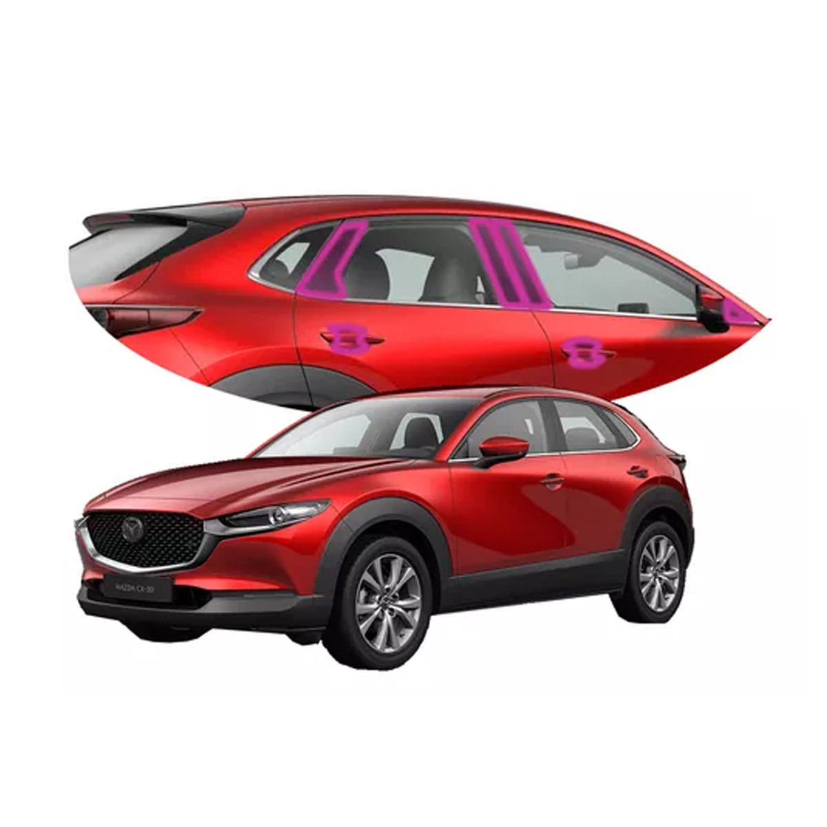 Protector Exterior Para Postes Y Manijas De Mazda Cx-30 
2021-2024 Ppf Para Autos