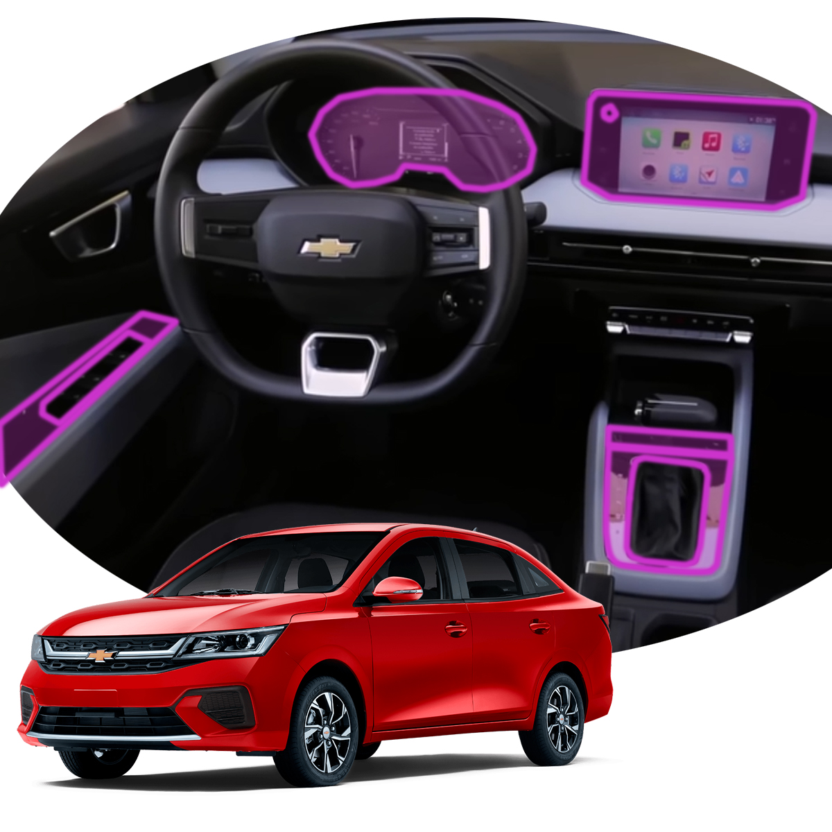 Protector Interior Para Chevrolet Aveo Lt Plus 2024 Ppf Para Auto