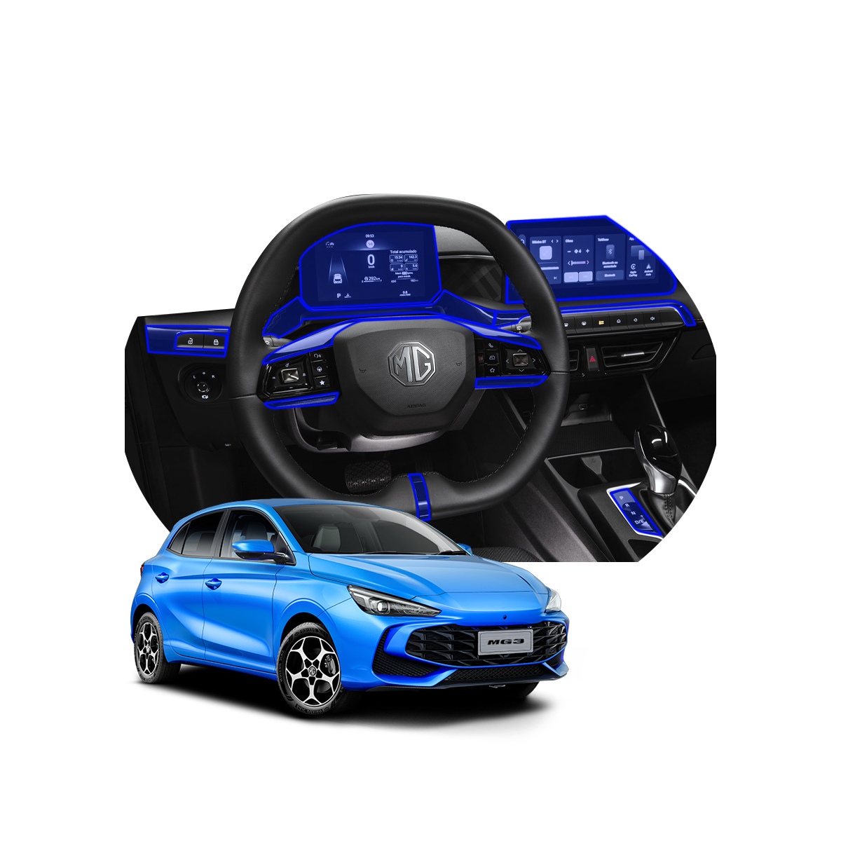 Protector Interior Para Mg3 Versión Cool, Style, Excite 2025 
Ppf Para Auto
