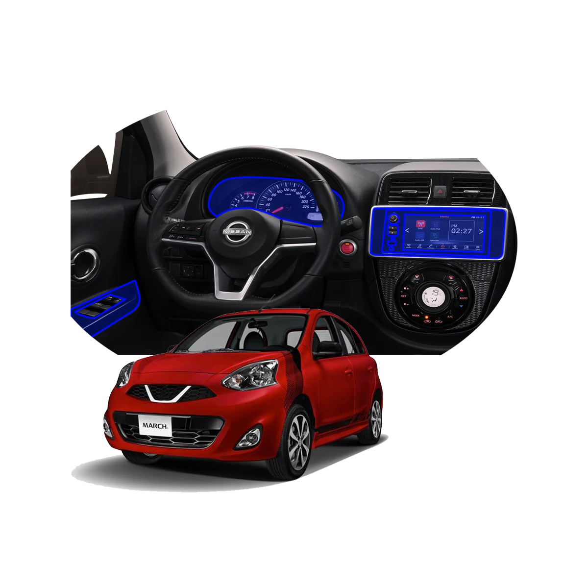 Protector Interior De Nissan March 2025 Versión Advance Y Exclusive Ppf Para Auto
