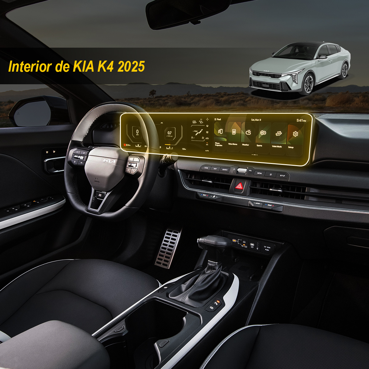 Foto 2 | Protector Interior Compatible A Pantalla De Kia K4 2025 Ppf
Para Auto