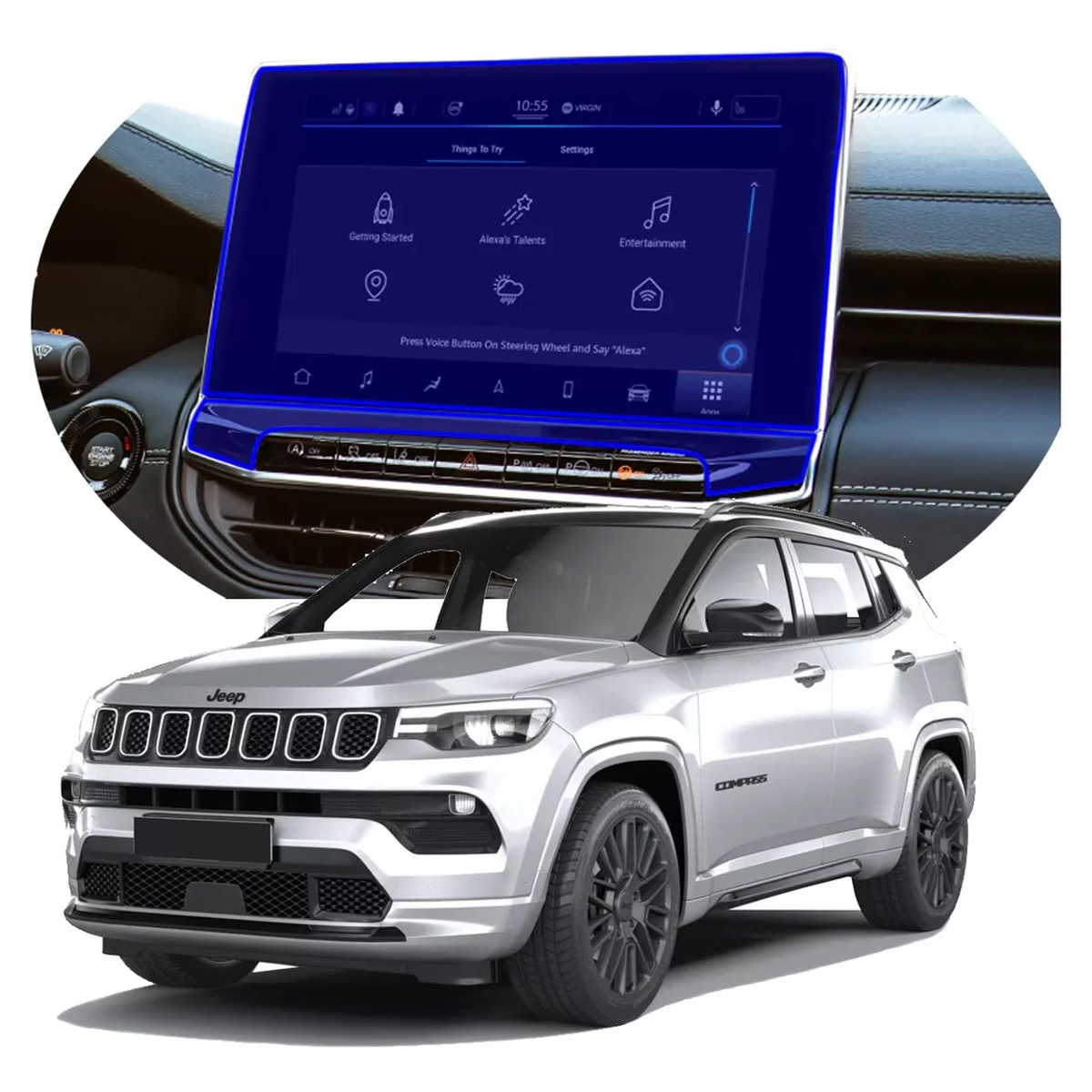 Protector Interior Para Pantalla De Jeep Compass 2023-2024 Ppf Para Auto