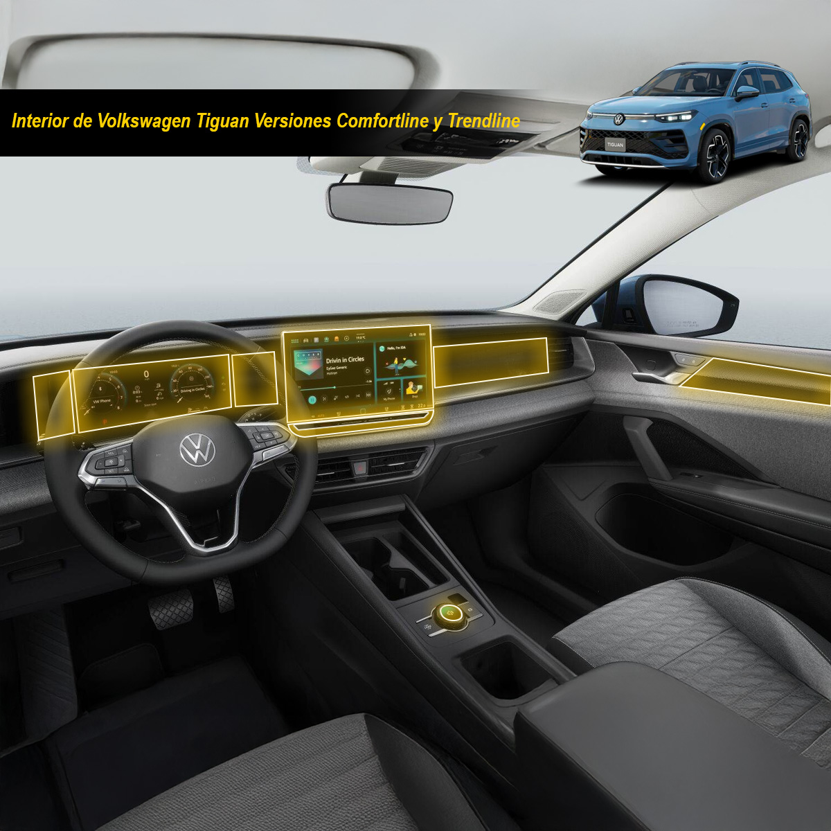 Foto 3 pulgar | Protector Interior Para Volkswagen Tiguan Comfortline/trendline 2025 Ppf Para Auto