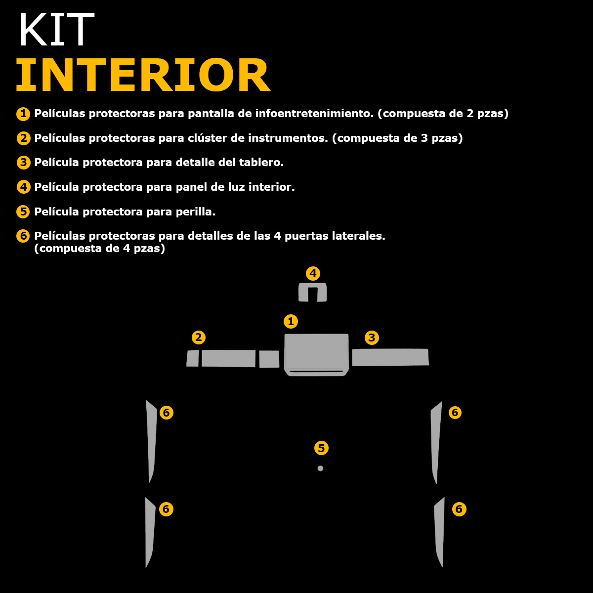 Foto 9 pulgar | Protector Interior Para Volkswagen Tiguan Comfortline/trendline 2025 Ppf Para Auto