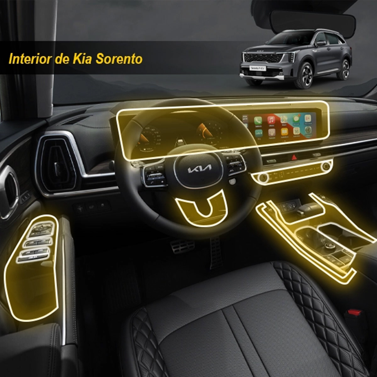 Foto 3 pulgar | Protector Interior Para Kia Sorento 2024-2025 Ppf Para Auto