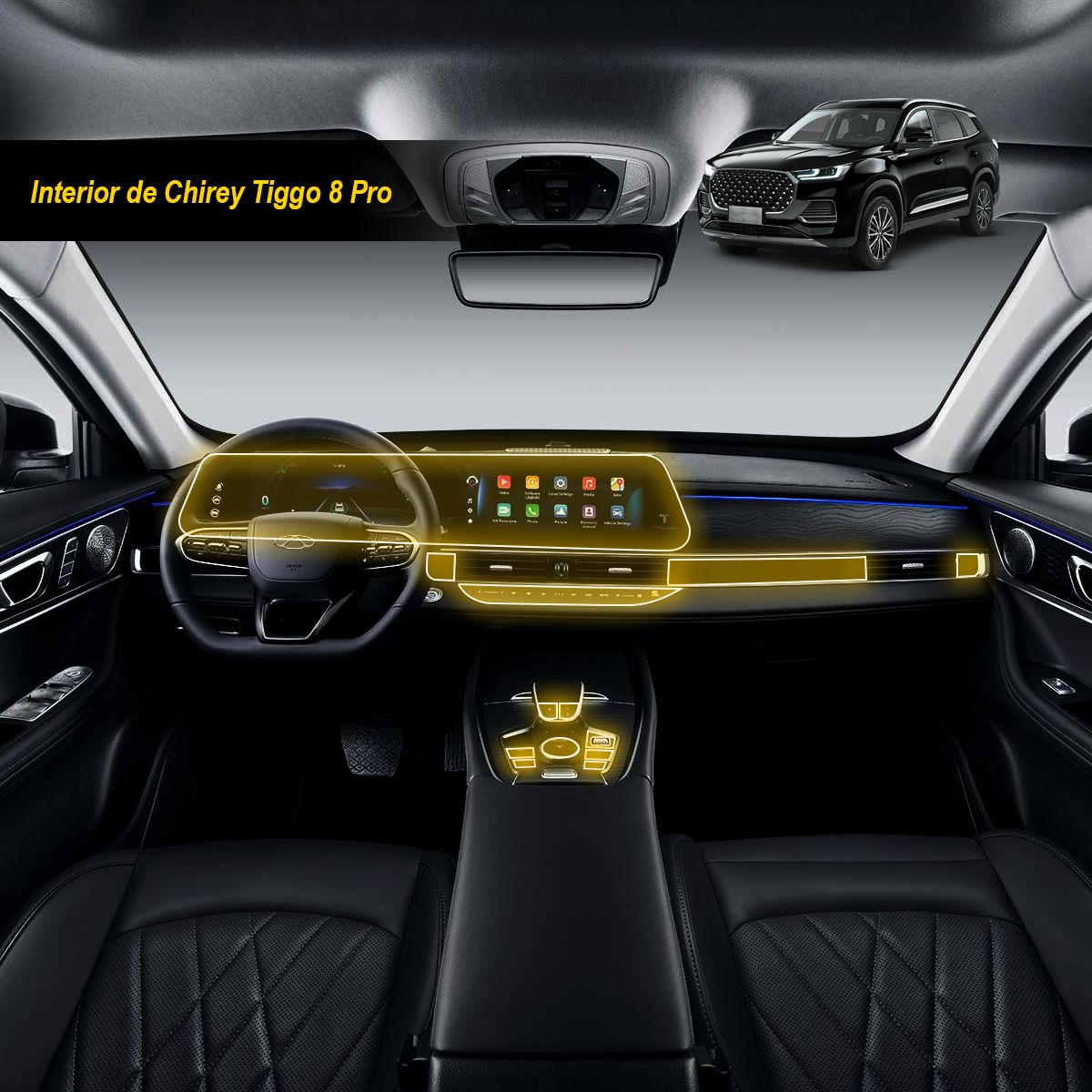 Foto 4 pulgar | Protectores Ppf Para Interiores De Chirey Tiggo 8 Pro 2025