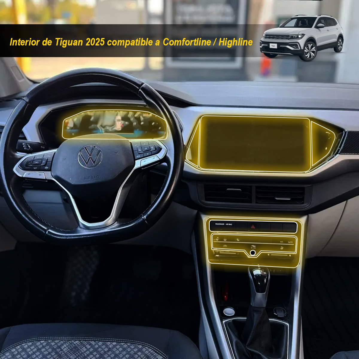 Foto 4 pulgar | Protectores Ppf Para Interiores De Vw Taigun 2025 Versiones Comfortline Y Highline
