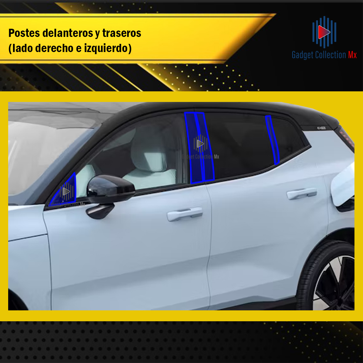 Foto 4 pulgar | Protectores Ppf Para Postes Volvo Ex30 2024-2025 Kit De Exteriores
