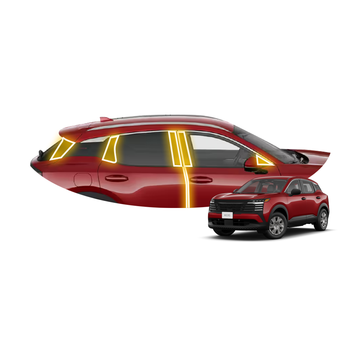 Foto 2 pulgar | Protectores Ppf Para Postes Nissan Kicks 2025 Kit De Exteriores