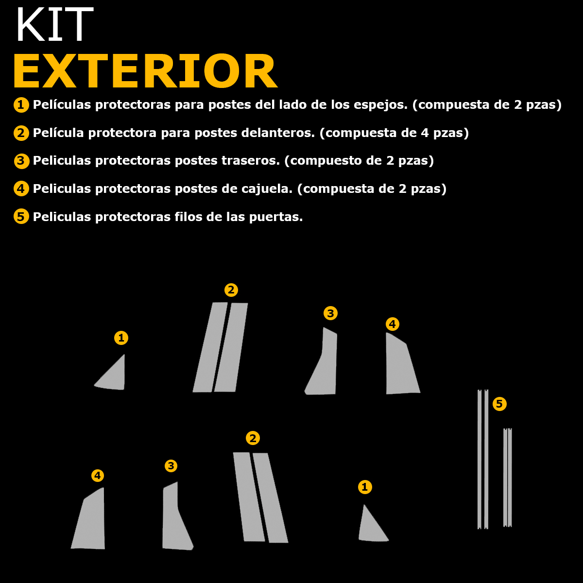 Foto 6 pulgar | Protectores Ppf Para Postes Nissan Kicks 2025 Kit De Exteriores