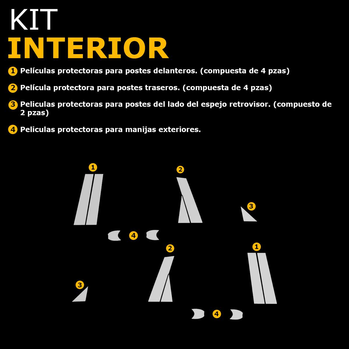Foto 7 pulgar | Protectores Ppf Para Postes De Mazda Cx-70 2025 Kit De Exteriores