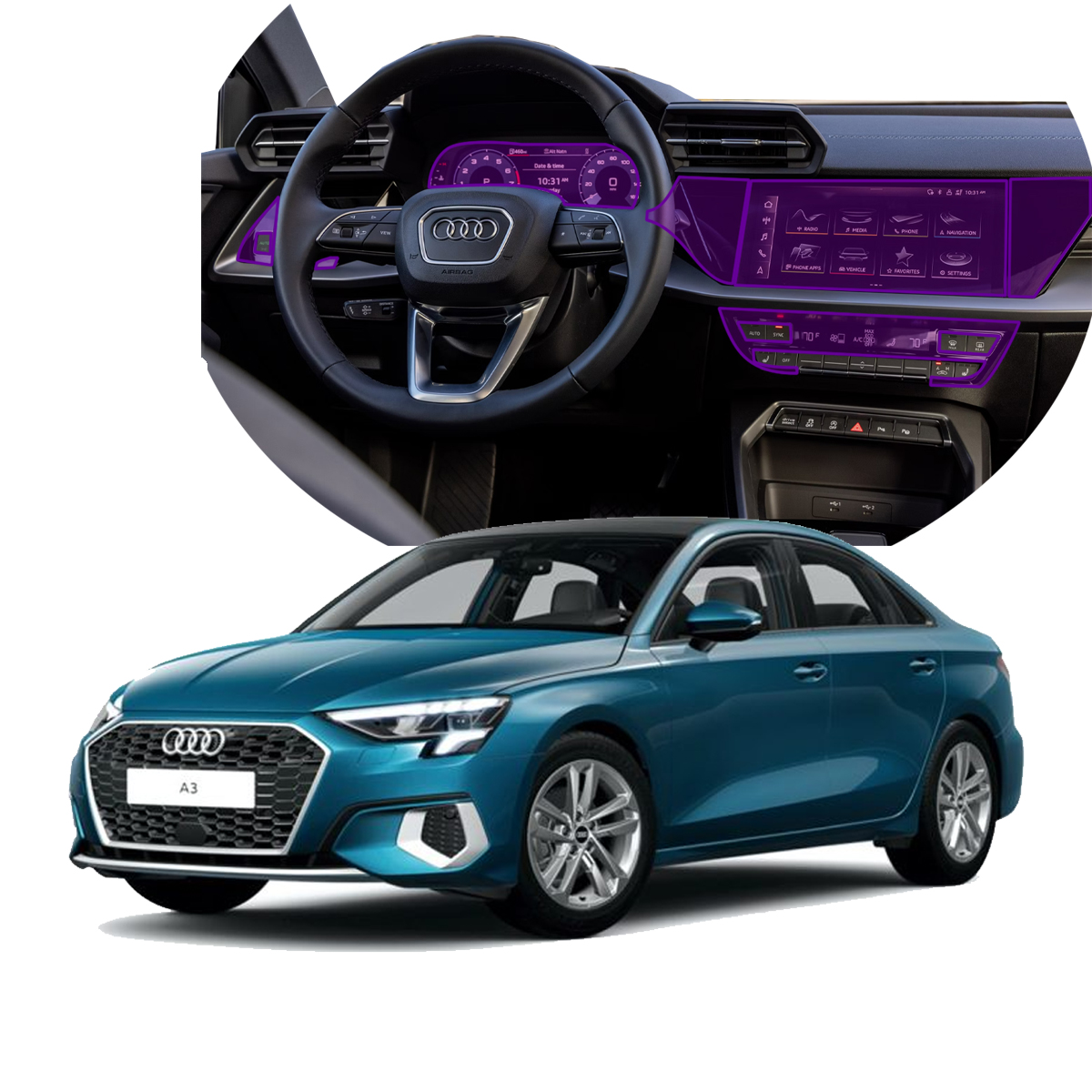 Foto 2 pulgar | Protectores Ppf Para Audi A3 2024 Kit De Interiores