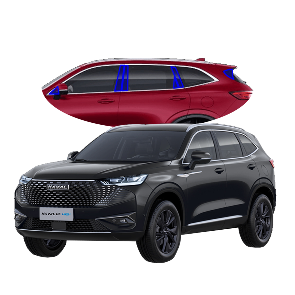 Foto 2 pulgar | Protectores Ppf Para Postes Haval H6 Hibrida Kit De Exteriores