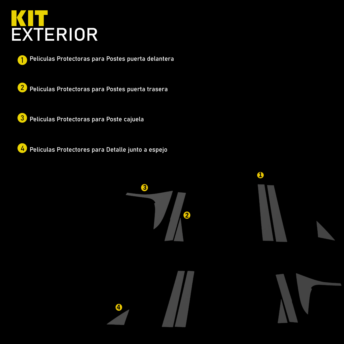 Foto 6 pulgar | Protectores Ppf Para Postes Haval H6 Hibrida Kit De Exteriores