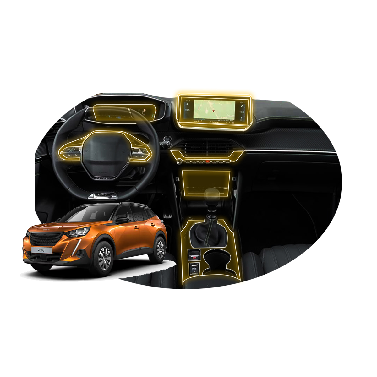 Foto 2 pulgar | Protectores Ppf Para Peugeot 2008 Allure Pack 2025 Kit De Interiores