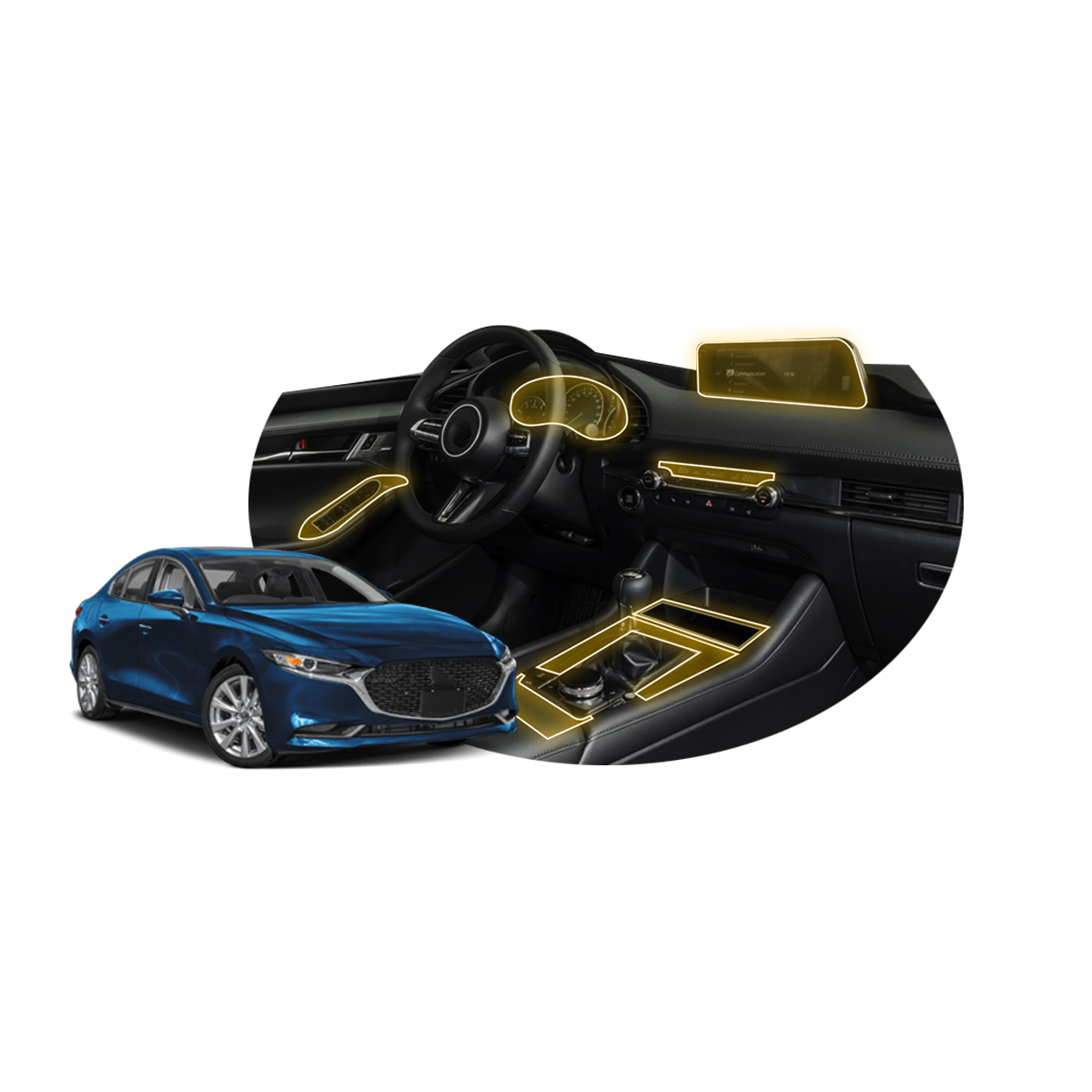Foto 2 pulgar | Protectores Ppf Para Mazda 3 Estándar 2025 Kit De Interiores