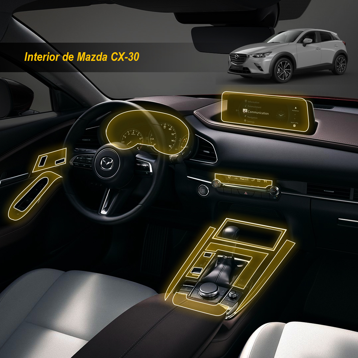 Foto 2 | Protectores Ppf Para Mazda Cx-30 2025 Kit De Interiores
