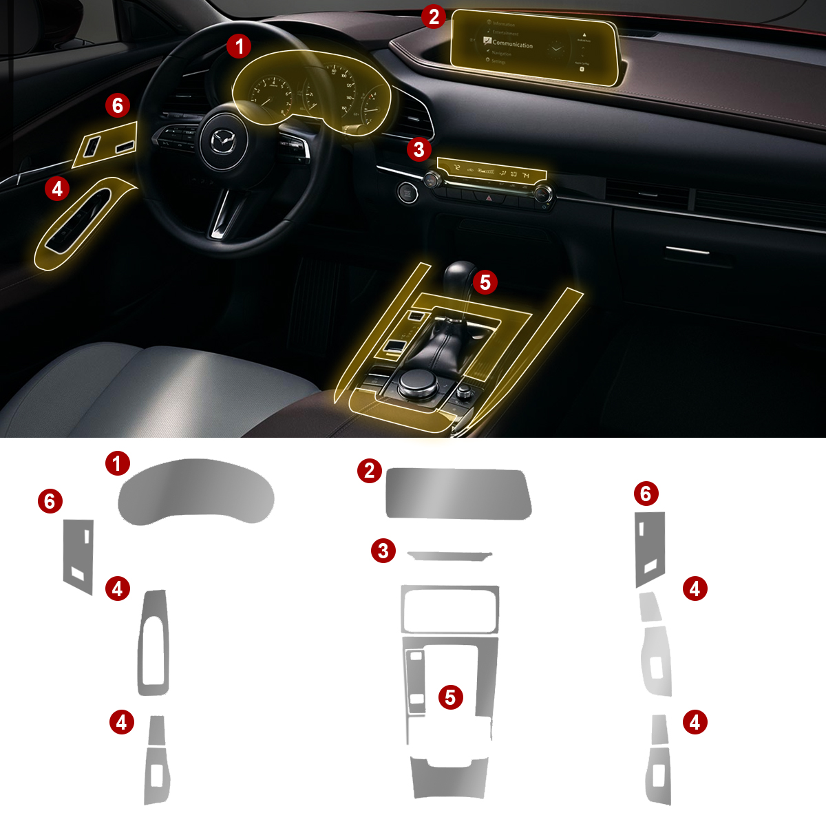 Foto 4 pulgar | Protectores Ppf Para Mazda Cx-30 2025 Kit De Interiores