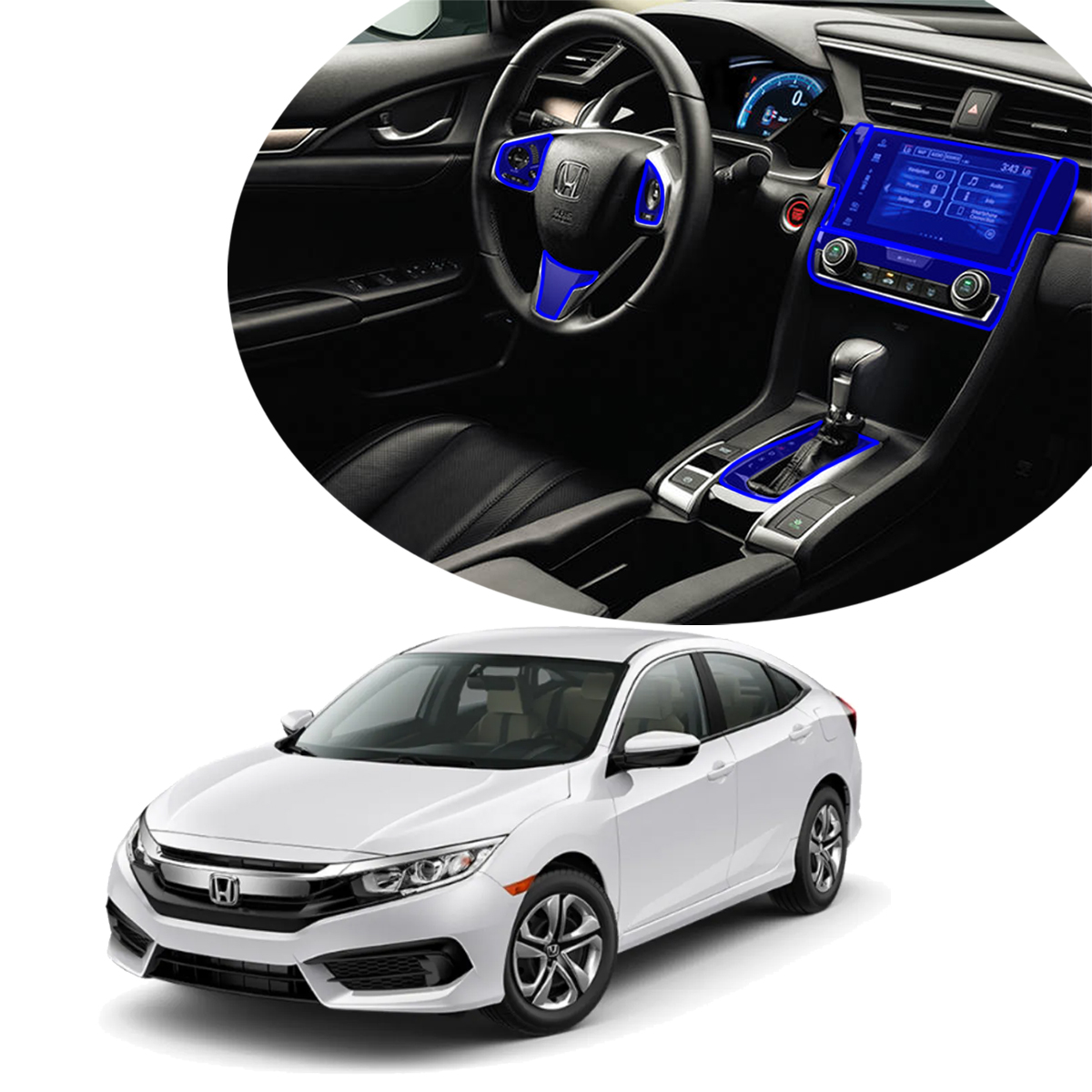 Foto 1 | Protectores Ppf Para Honda Civic Automático 2016-2021 Kit De Exteriores