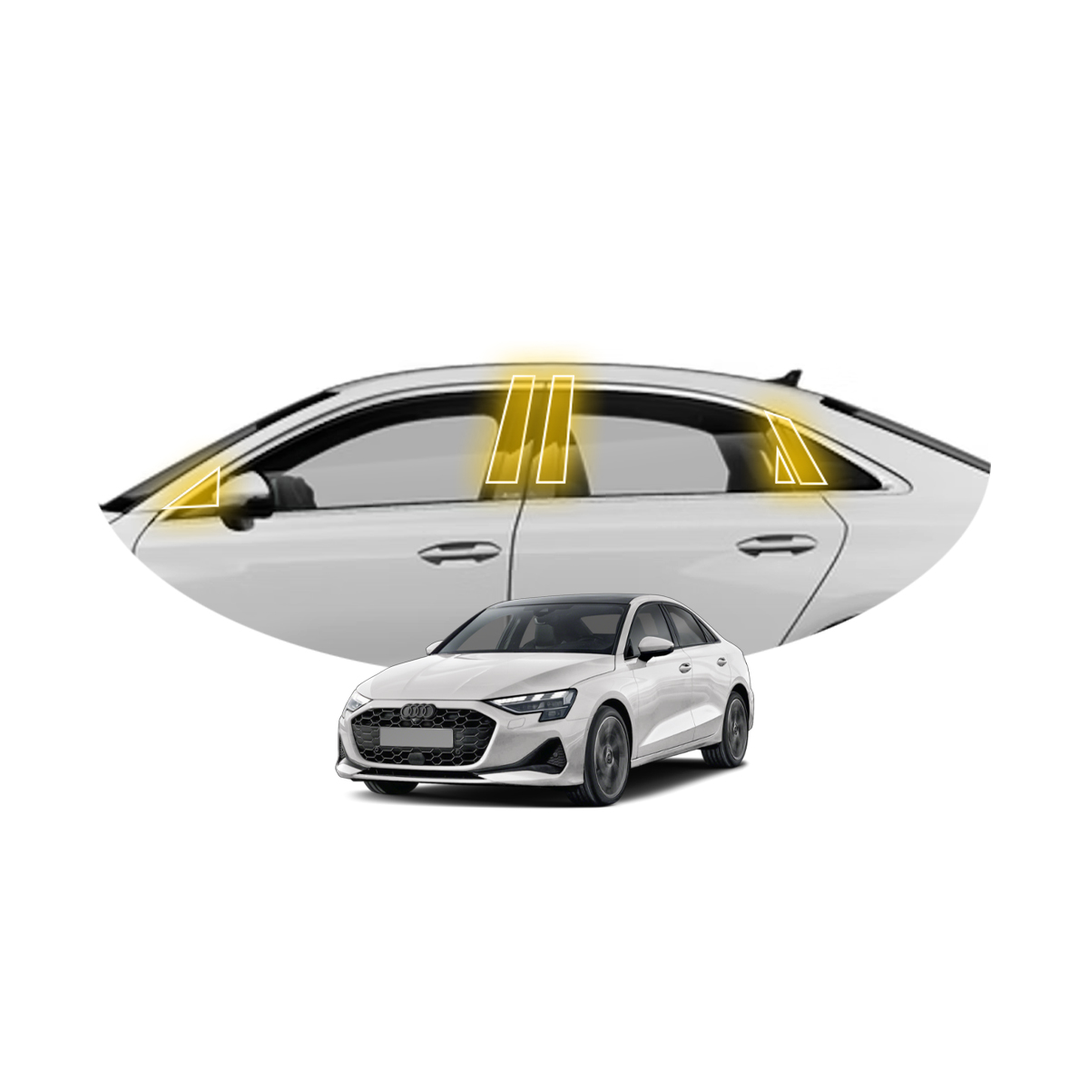 Foto 2 pulgar | Protectores Ppf Para Postes De Audi A3 2025 Kit De Interiores
