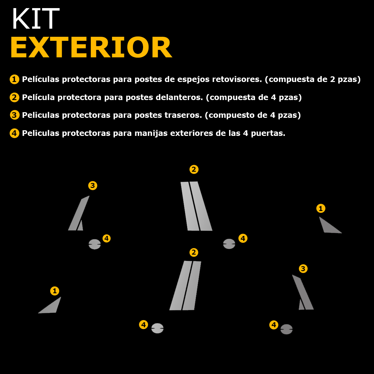 Foto 4 | Protectores Ppf Para Postes De Audi A3 2025 Kit De Interiores