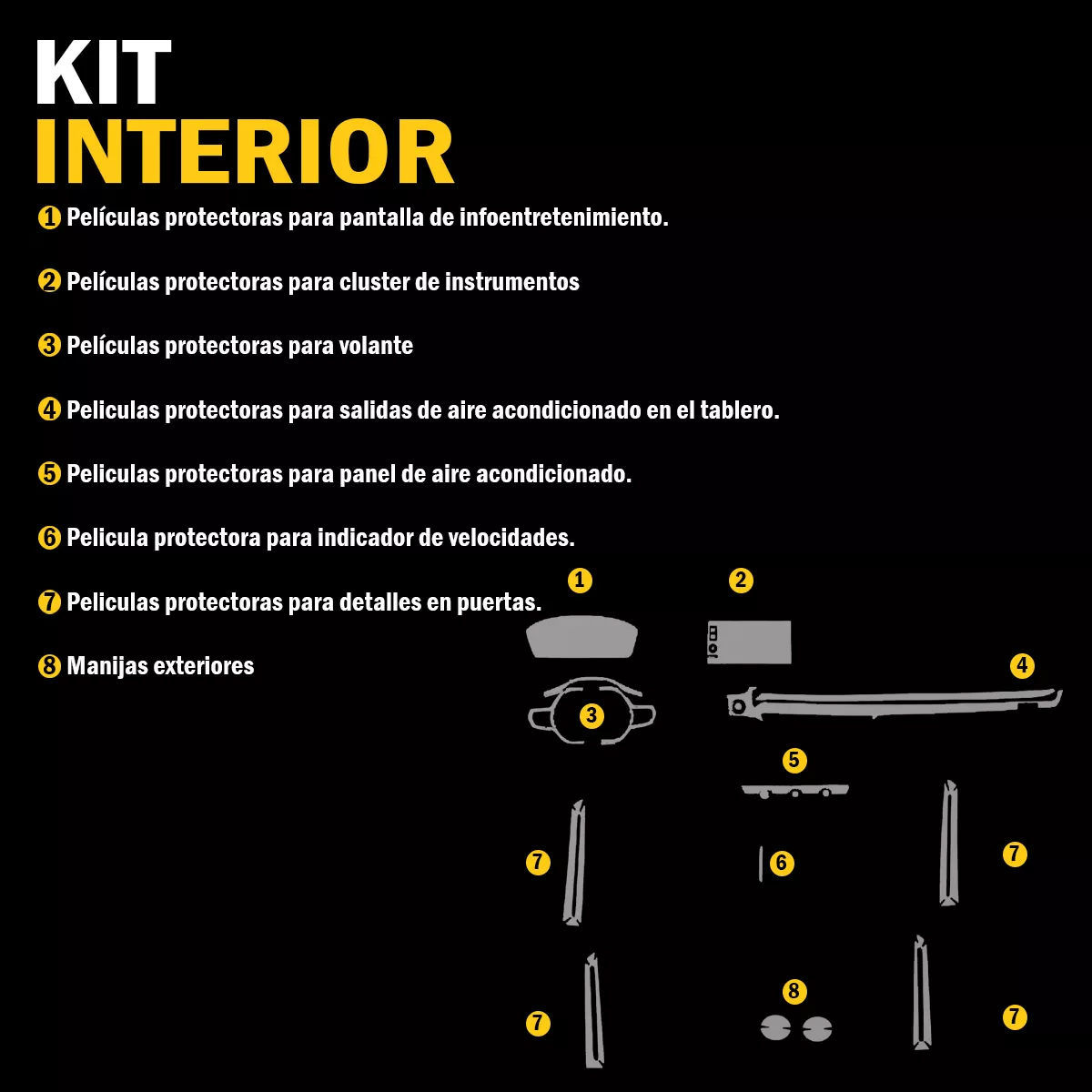 Foto 2 | Protectores Ppf Para Honda Civic Hibrido 2025 Kit De Interiores
