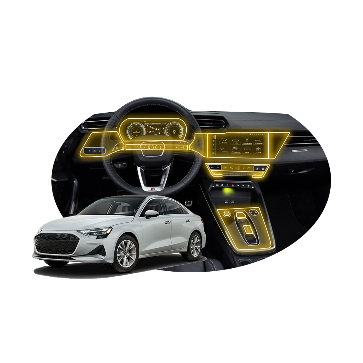 Foto 2 pulgar | Protectores Ppf Para Audi A3 2025 Kit De Interiores