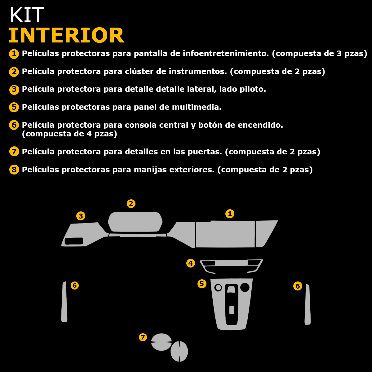 Foto 3 pulgar | Protectores Ppf Para Audi A3 2025 Kit De Interiores