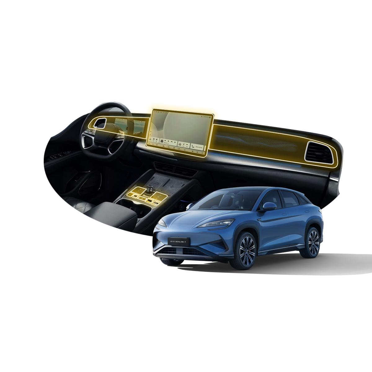 Foto 1 | Protectores Ppf Para Byd Sealion 7 2025 Kit De Interiores