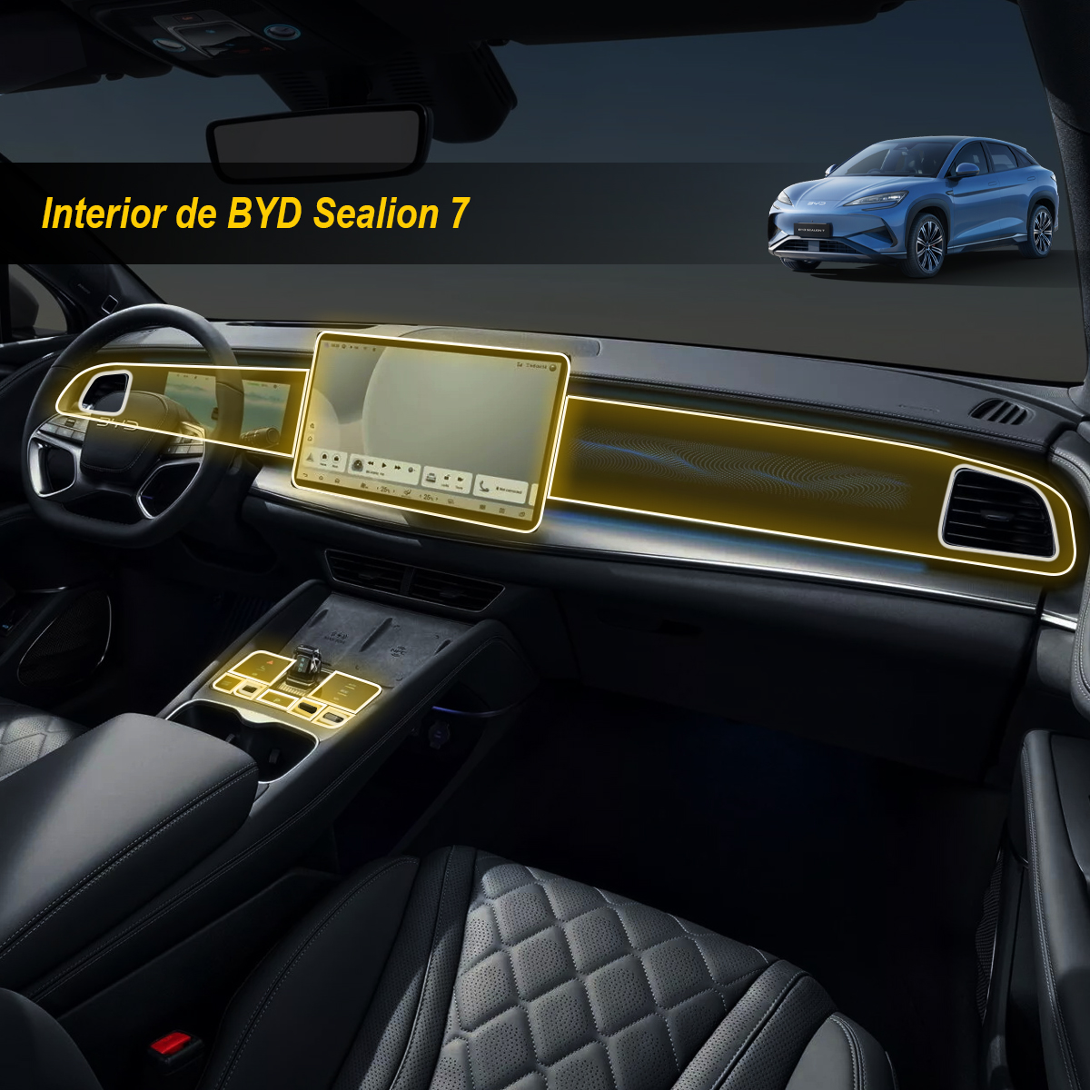 Foto 7 pulgar | Protectores Ppf Para Byd Sealion 7 2025 Kit De Interiores