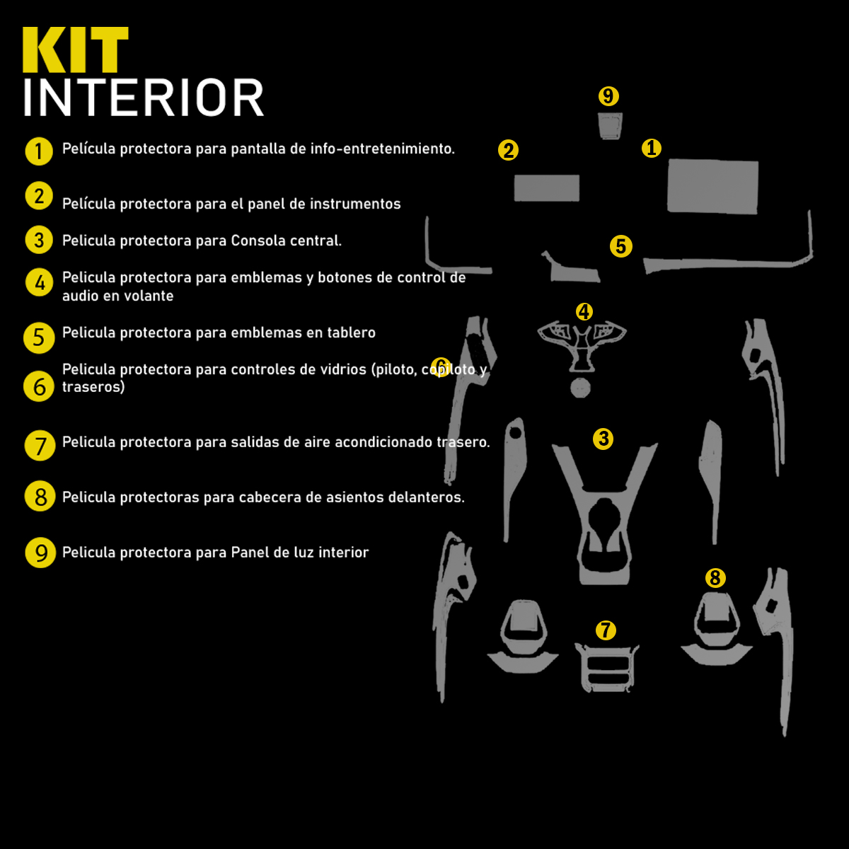 Foto 6 pulgar | Protectores Ppf Para Byd Seal 2024 Kit De Interiores