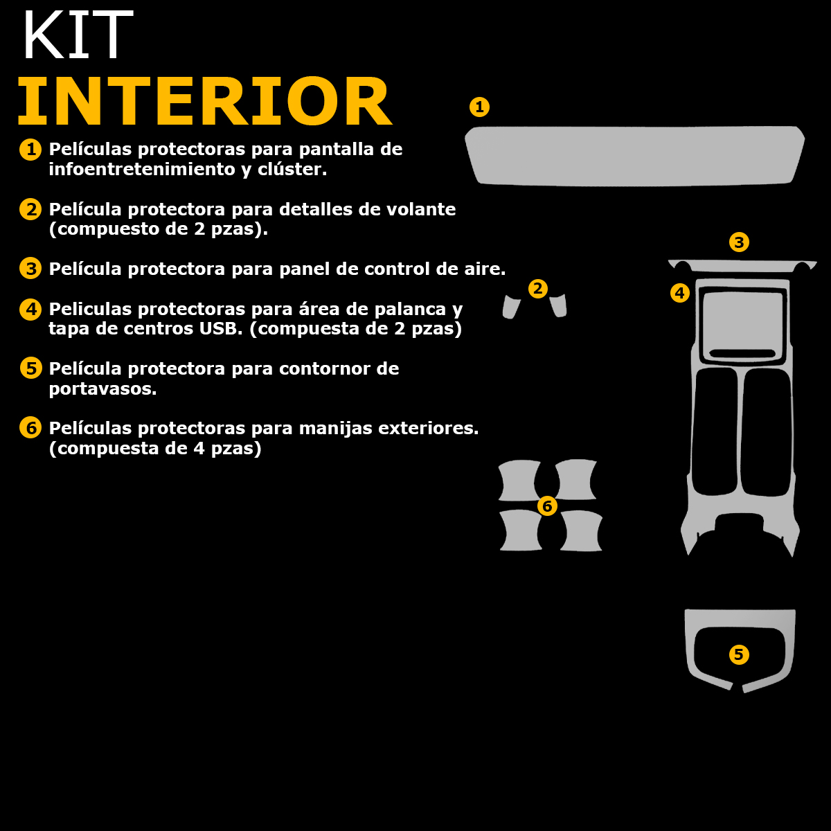 Foto 3 pulgar | Protectores Ppf Para Kia Telluride 2025 Kit De Interiores