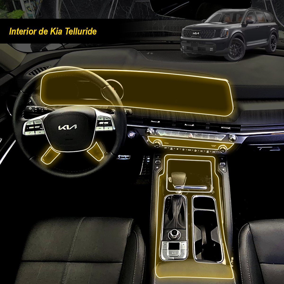Foto 4 pulgar | Protectores Ppf Para Kia Telluride 2025 Kit De Interiores