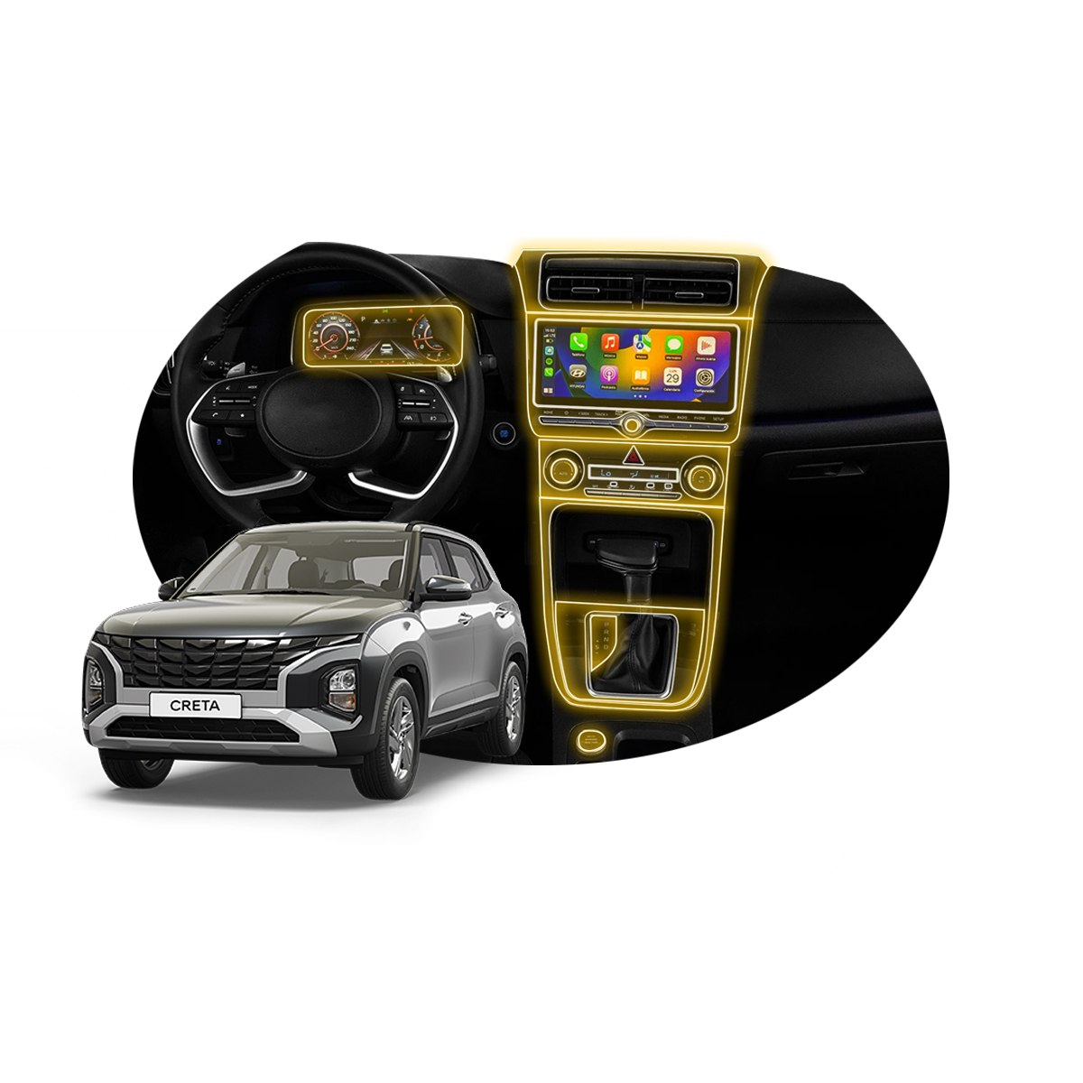 Foto 2 pulgar | Protectores Ppf Para Hyundai Creta 2025 Kit De Interiores