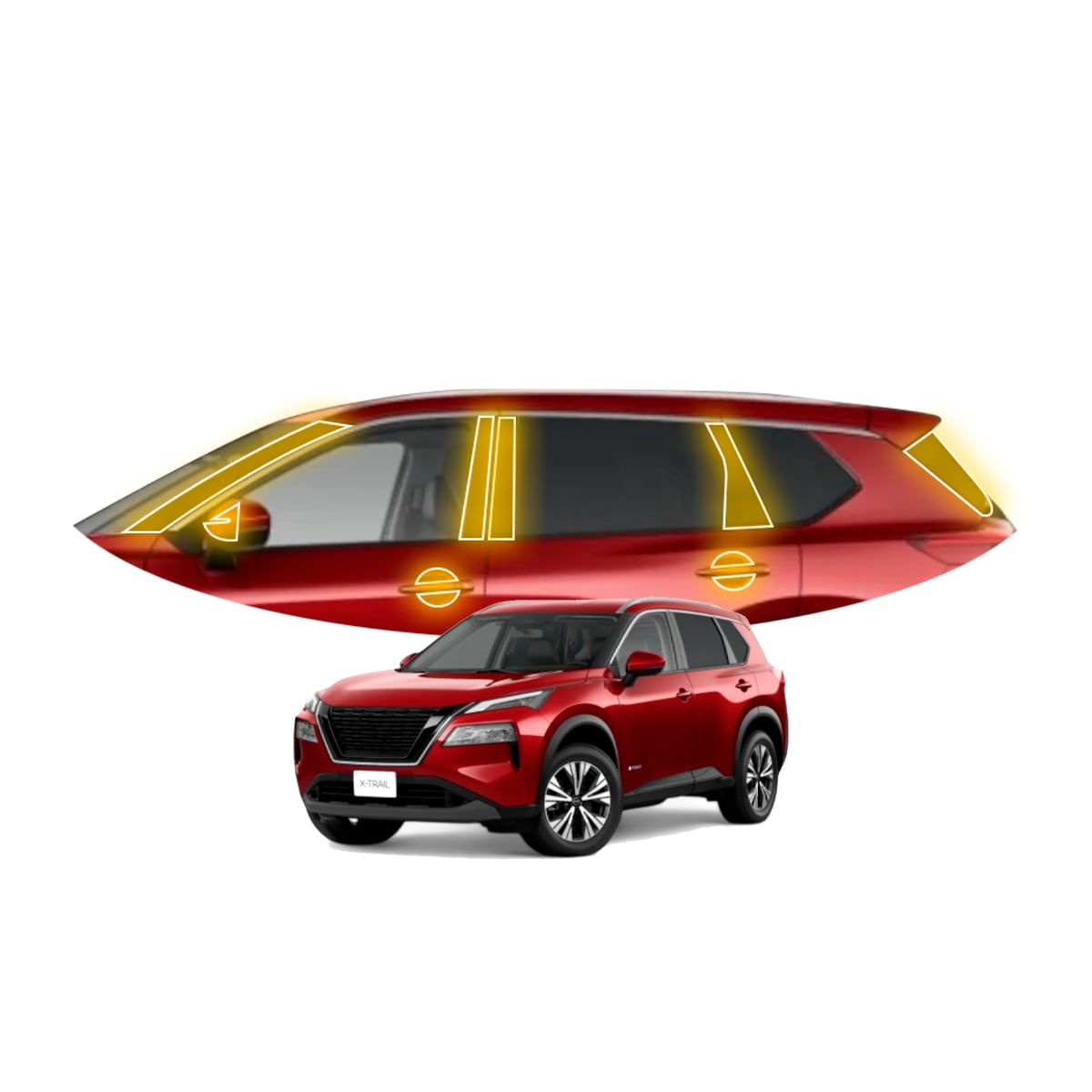 Protectores Ppf Para Postes Y Manijas De Nissan Xtrail 2025 $1,499