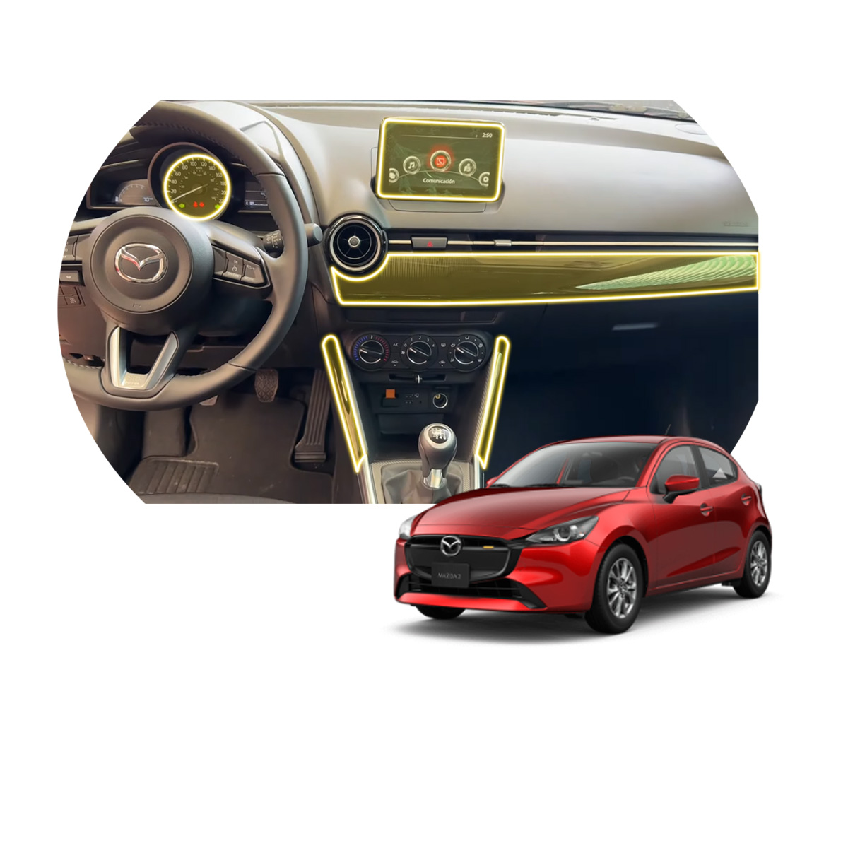 Foto 2 pulgar | Protectores Ppf Para Interior De Mazda 2 Sport Tm 2025