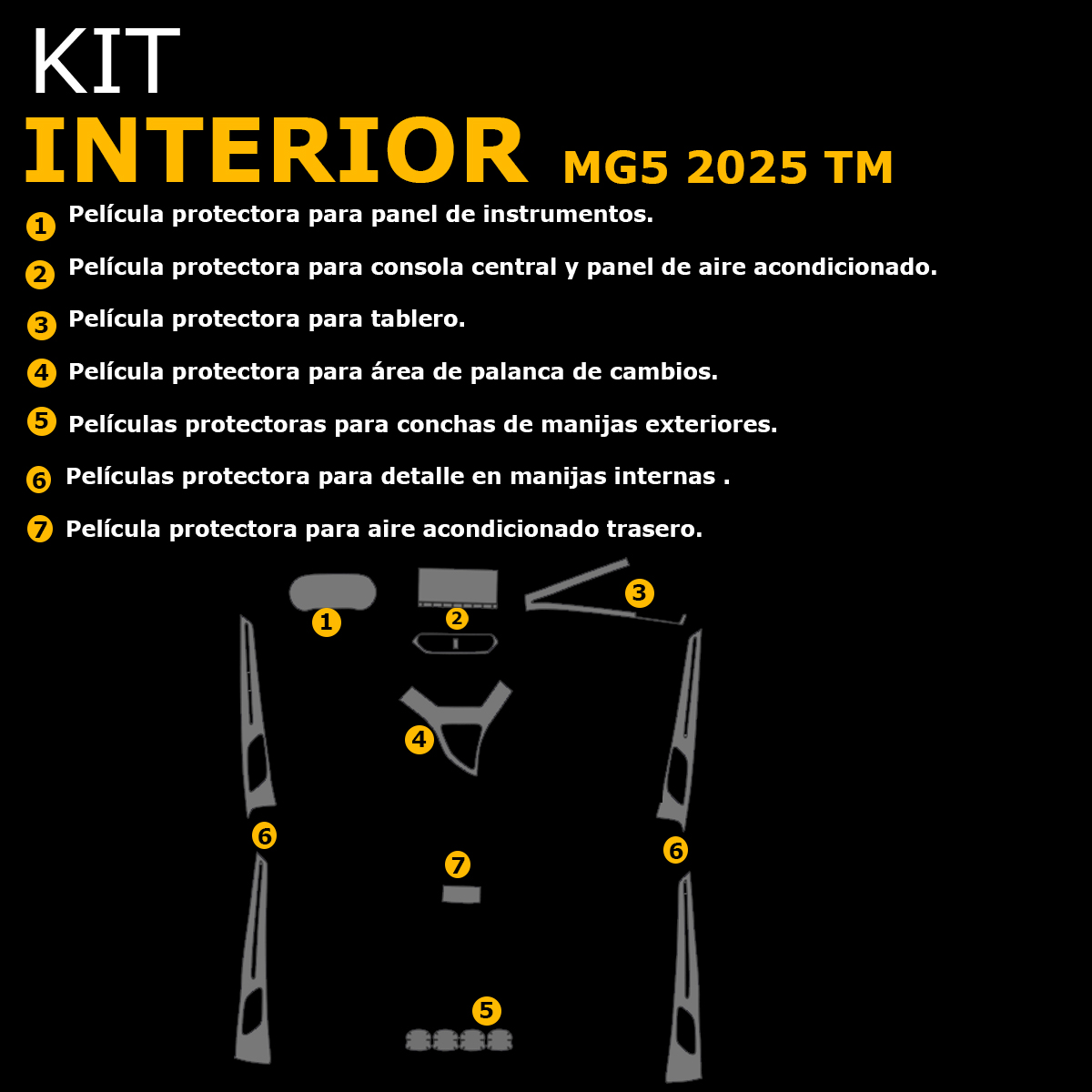 Foto 3 pulgar | Protectores Ppf Para Interior De Mg Mg5 Tm 2025