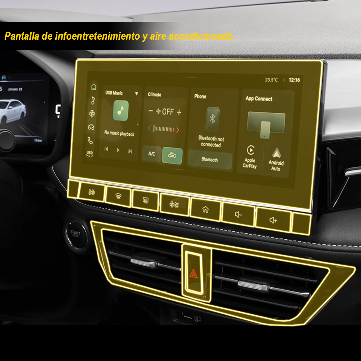 Foto 5 pulgar | Protectores Ppf Para Interior De Mg Mg5 Tm 2025