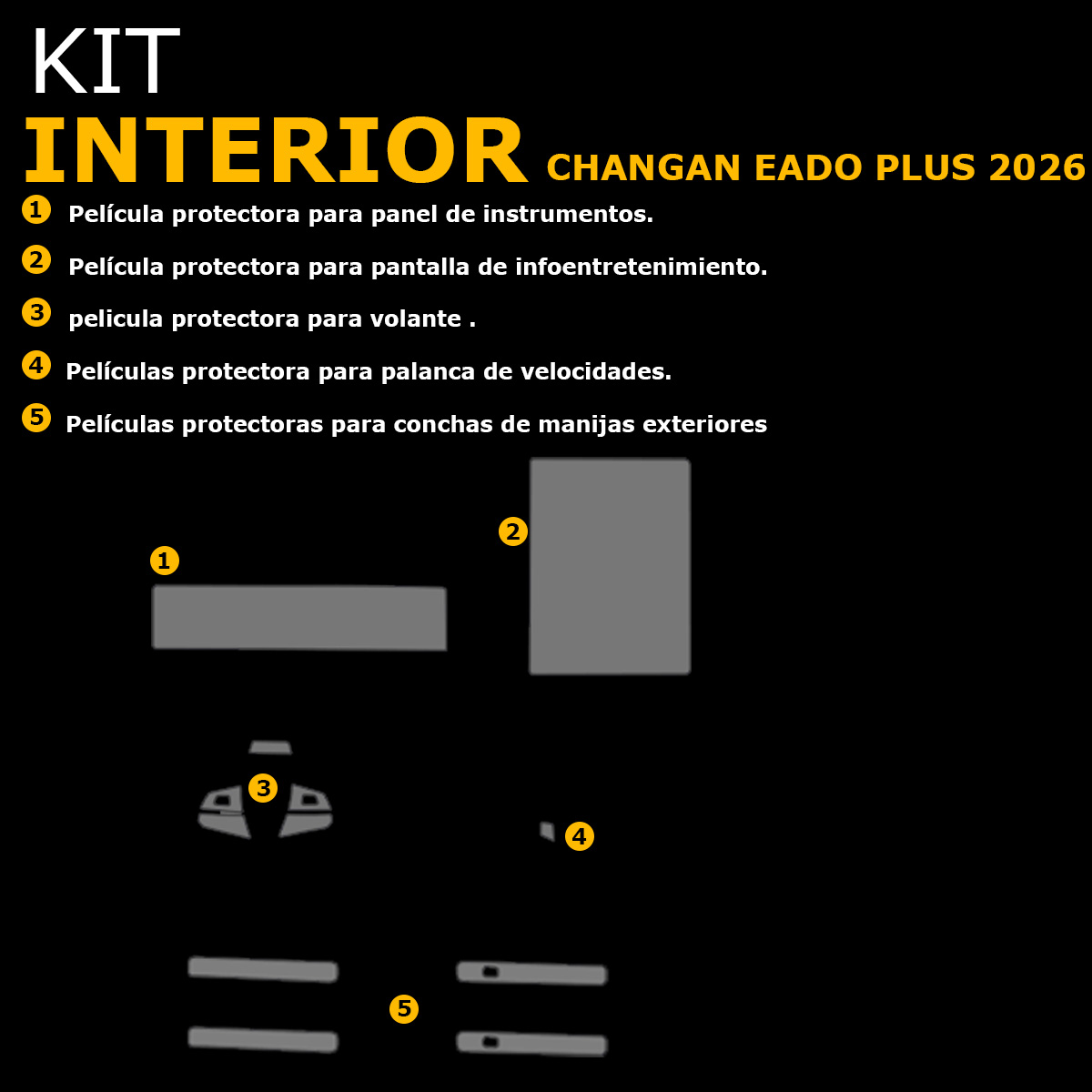 Foto 3 pulgar | Protectores Ppf Para Interior De Changan Eado Plus  2026