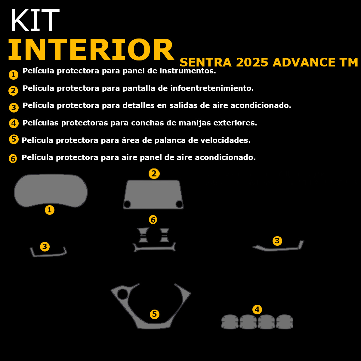 Foto 2 | Protectores Ppf Para Interior De Nissan Sentra Tm 2025